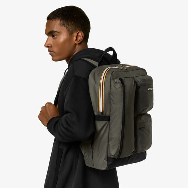 까웨 K-Way 앰버트 멀티포켓 백팩 카키