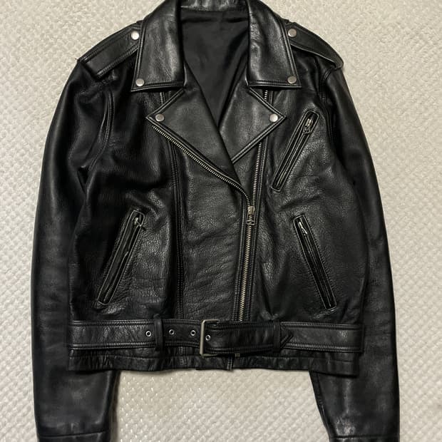 광희시장 웨스턴 무드 양가죽 클래식 모터사이클 레더 자켓