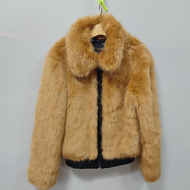 maje 마쥬 브라운 퍼 자켓 36