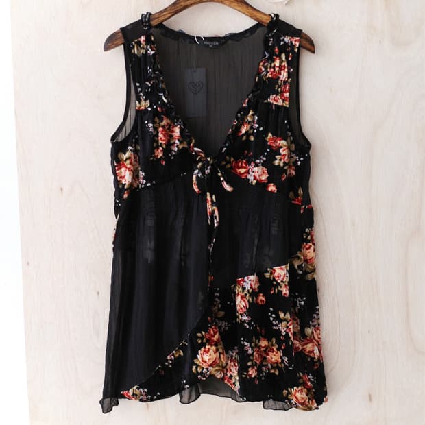 see-through flower sleeveless