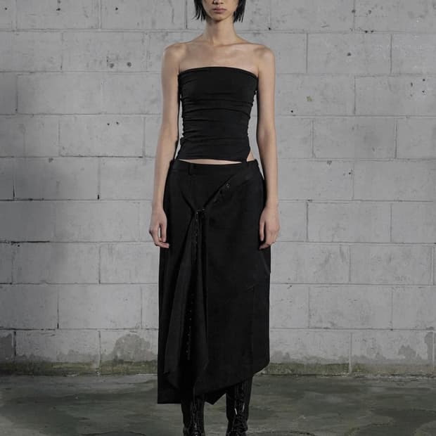 구해요) 보헤미안서울 UNBALANCED DRAPE SKIRT