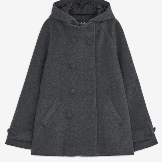 허그유어스킨 하프 코트 차콜