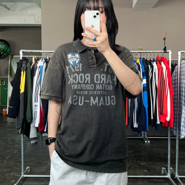 하드락카페 카라 반팔 티셔츠