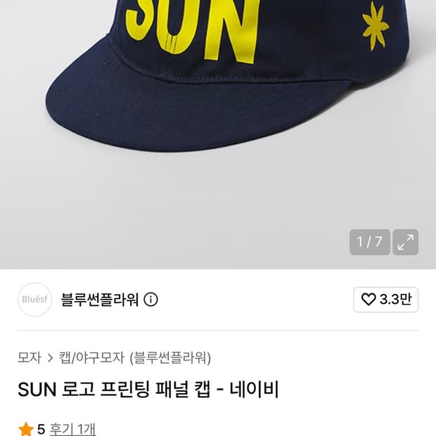 블루썬플라워 캡모자