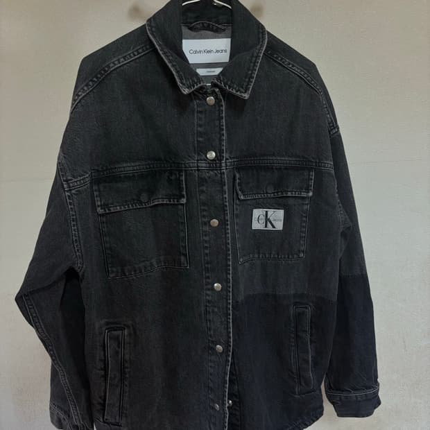 CK 데님 셔츠 자켓 블랙