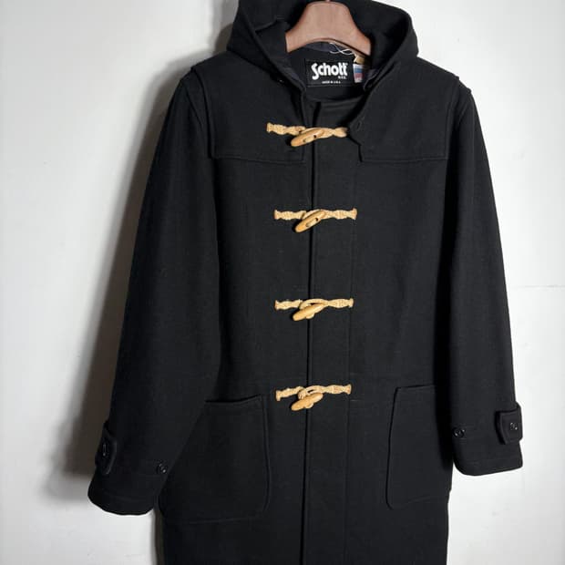 Schott 쇼트 블랙 더플 코트