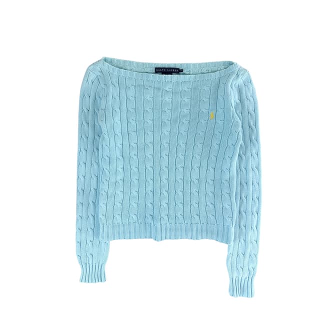 폴로 랄프로렌 꽈배기 오프숄더 니트 xs