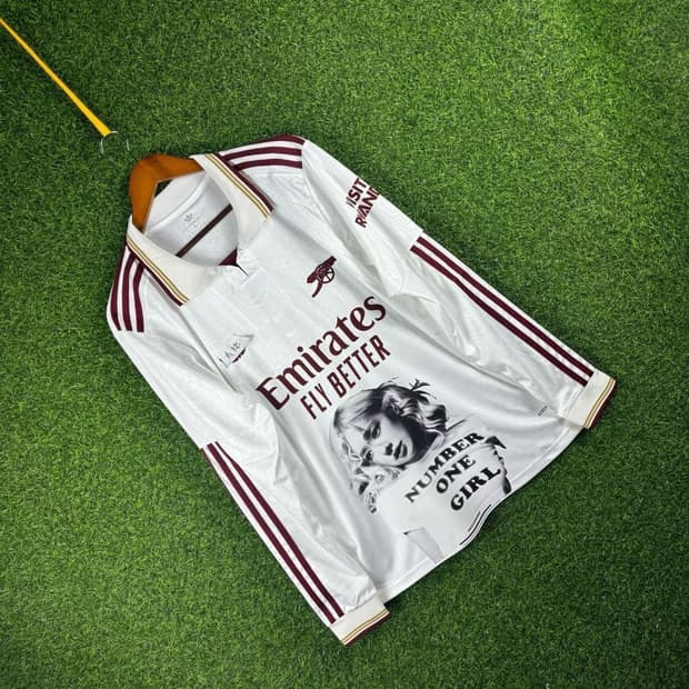 로제 커스텀 아스날 축구유니품 긴팔 블록코어