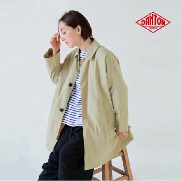 단톤 나일론 태서 돌먼 슬리브 하프코트 36