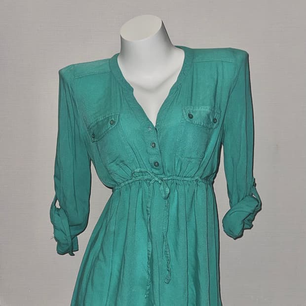 빈티지 민트 블라우스