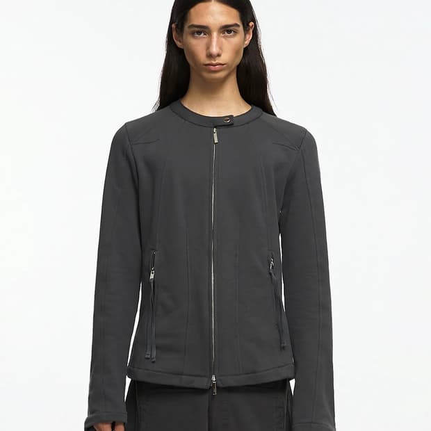 SEAM LINE JERSEY RIDER JACKET GRAY