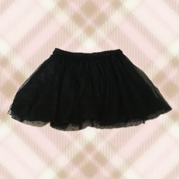 블랙 도트 땡땡이 샤 스커트 치마 라떼 히메 오네 갸루 러블리 로걀 