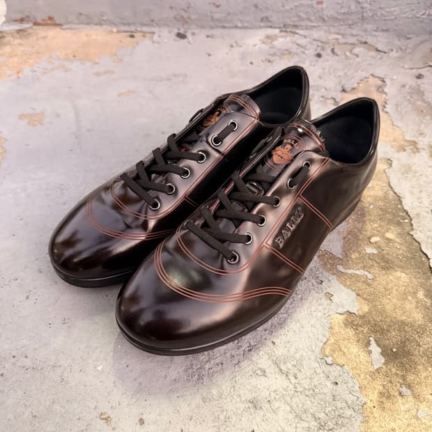 BALLY 로우컷 브라운 레더 스니커즈