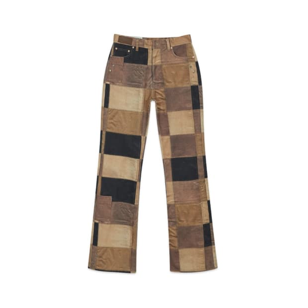 앤더슨벨 레더 페치 프린트 부츠컷 팬트