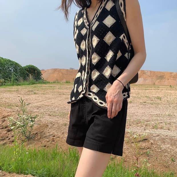 릿킴 에스닉패턴 니트베스트