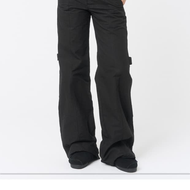 미세키서울 Belted folding wide pants BLACK 바지