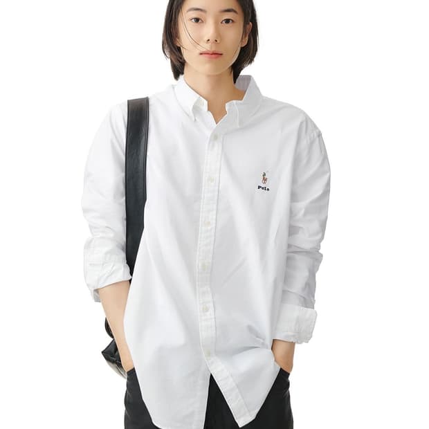 폴로 랄프 로렌 신형 QR 옥스포드 화이트 셔츠 M