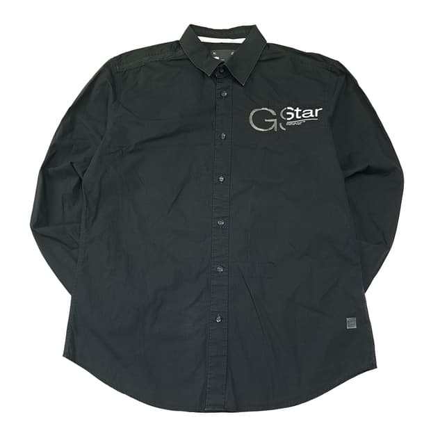 CL741 XL 지스타로우 코튼 자수 로고 블랙 셔츠 남방
