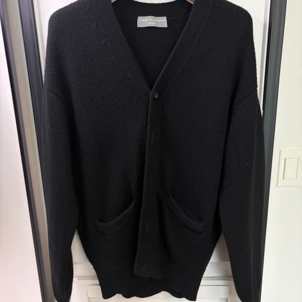 90s 00s 빈티지 꼼데가르송 옴므 가디건 블랙 다나카 tanaka