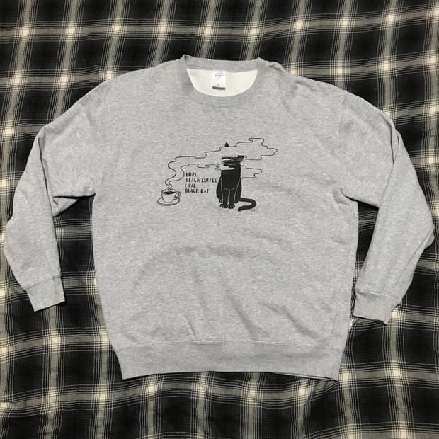 재팬 빈티지 캣 나염 오버핏 스웻셔츠 xl