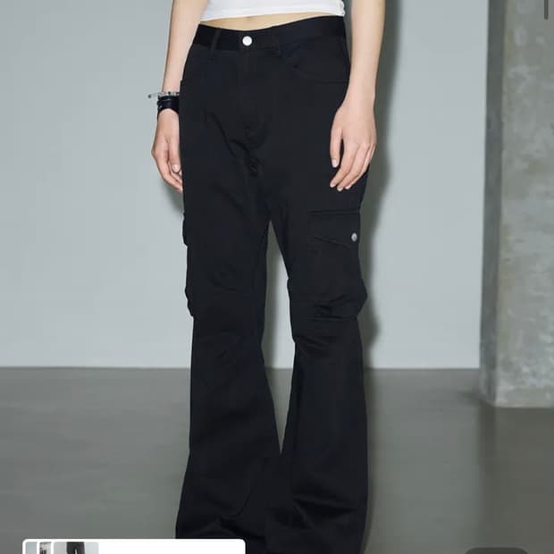 피그먼트 부츠컷 카고 팬츠 [black s]