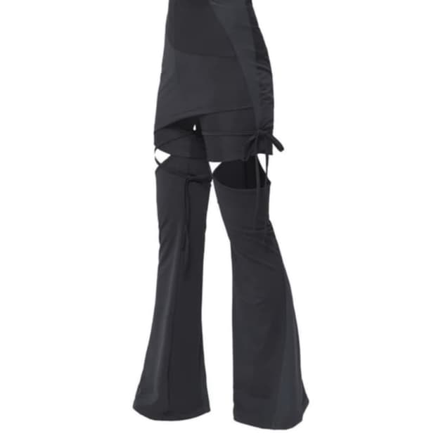 Detachable Strap Skirt Shorts / Charcoal