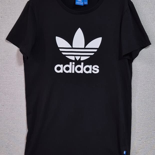 85 (XS) 아디다스 블랙 빅로고 반팔 원피스
