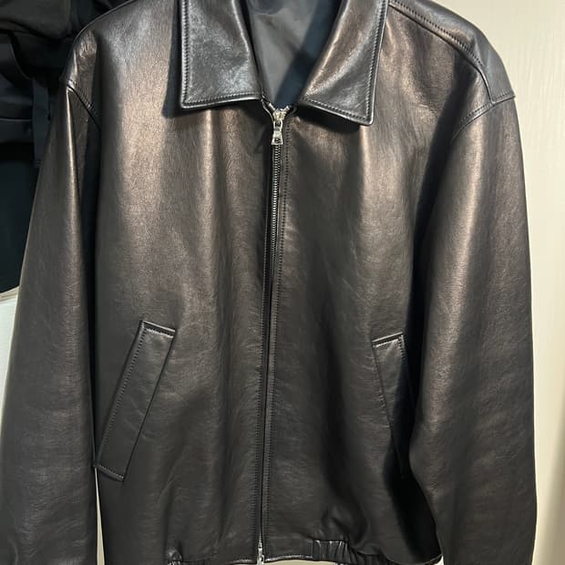 [2, 풀구성] SEW 레더 블루종 자켓 - 블랙