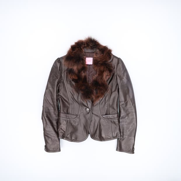 66 사라 양가죽여우털 레더자켓 0311H1