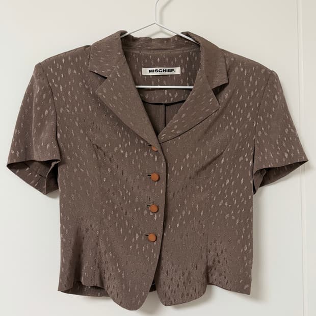 MSCHF 반팔 자켓 블라우스 브라운