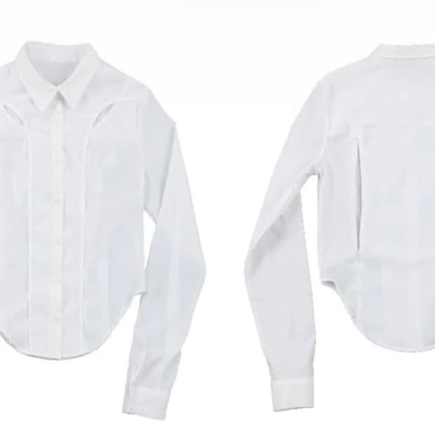 OJOS Chest Hole Nylon Shirt / White