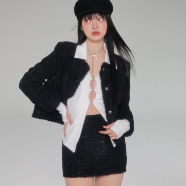 Jennie Newlarin emblem Tweed Jacket