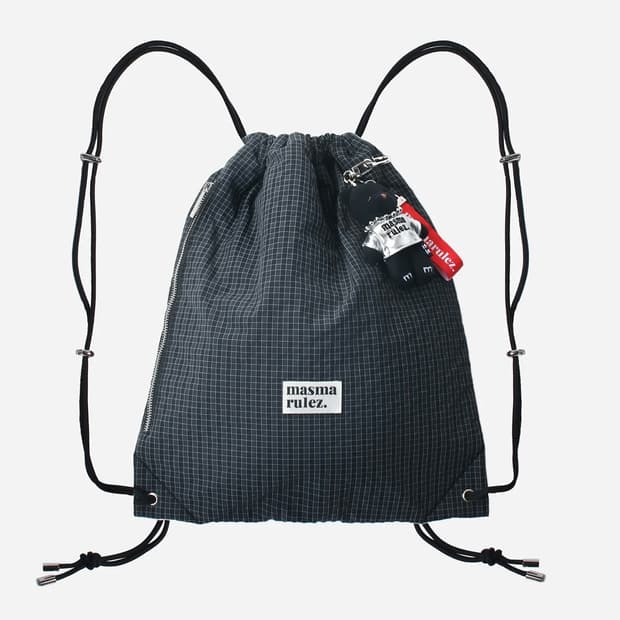 마스마룰즈 체크 드로우스트링 백팩 짐색 스트링백 가방