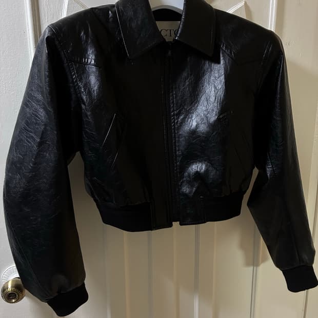 렉토 페이크 레더 자켓