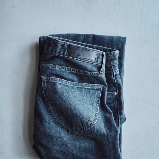 모노프리베 텍스쳐 데님팬츠 mid blue