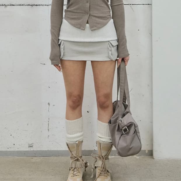 사일프레이 folded knit skirt shorts