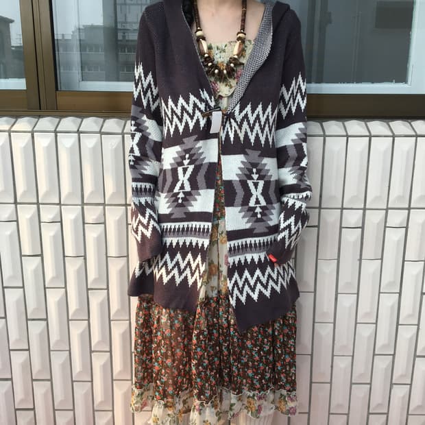 Nomadic mood hood knit cardigan