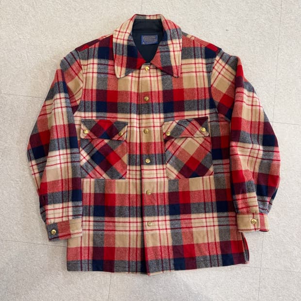 60s 펜들턴 울 체크 셔츠 자켓