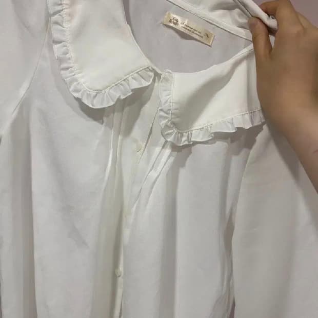 앙크루즈 빈티지 화이트 블라우스 양산형 로리타