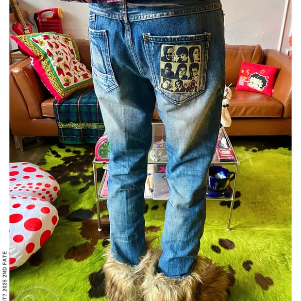 Japanese Vintage Pocket Printed Denim