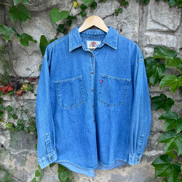 90s levis 리바이스 투포켓 페이딩 데님 셔츠 자켓 L