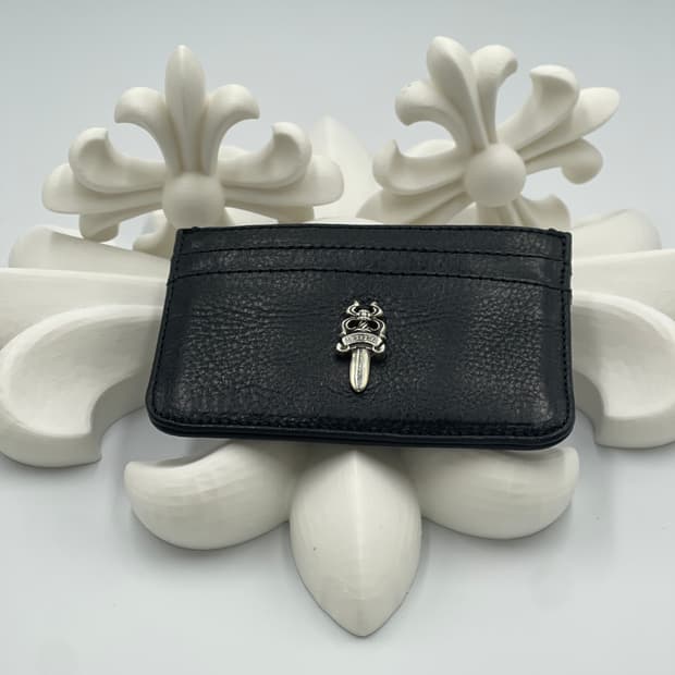 크롬하츠 레더 카드지갑 대거/스크롤라벨