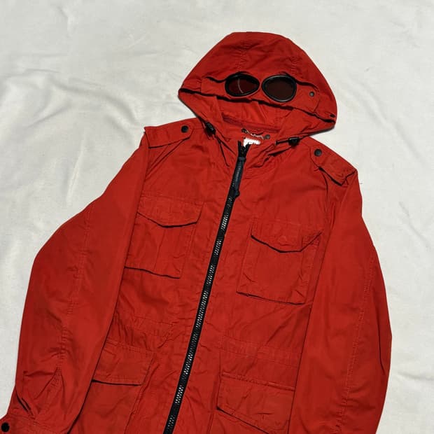 95 C.P. 컴퍼니 오렌지 고글 후드 자켓