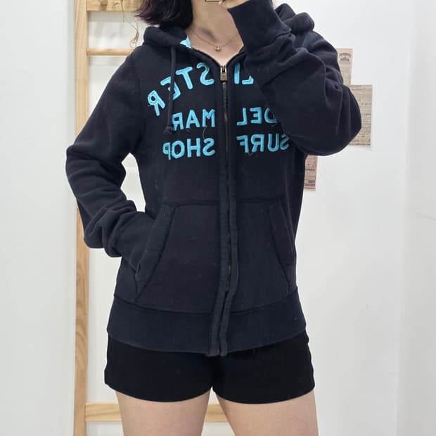 [프립]S/홀리스터 후드집업 블랙 배색블루