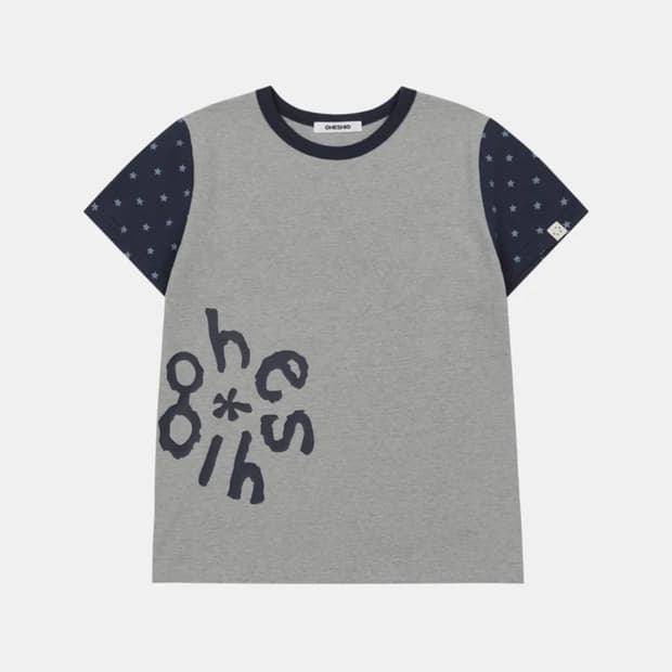 오헤시오 STAR TWO TONE T-SHIRT, GRAY