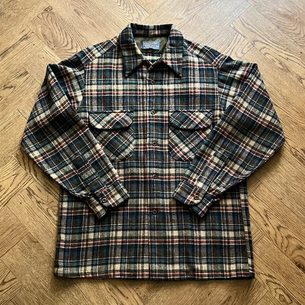 [M]펜들턴 Made in USA 퓨어 버진 울 타탄체크 셔츠