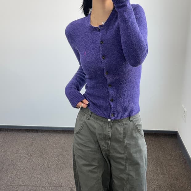 Polo 폴로 퍼플포니 퍼플 니트 가디건