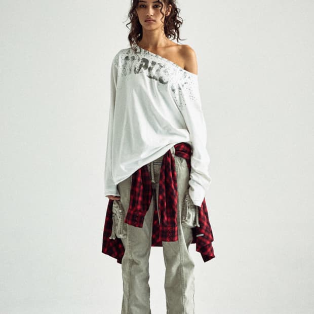 LOOSE FIT UNBALANCE LS TEE(W) WHITE 