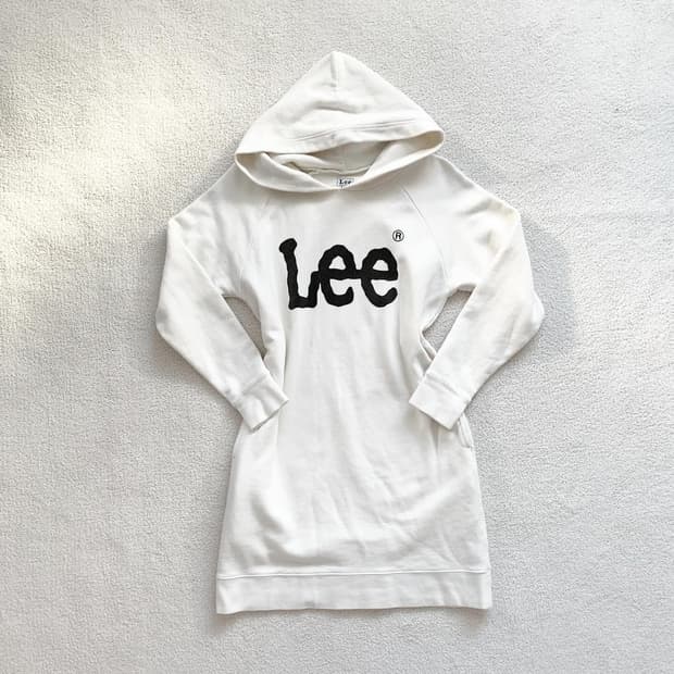 Lee 우유화이트 빅로고 후드 원피스