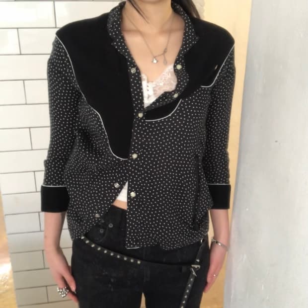 언더커버 도트 배색 웨스턴 셔츠 / 1 사이즈